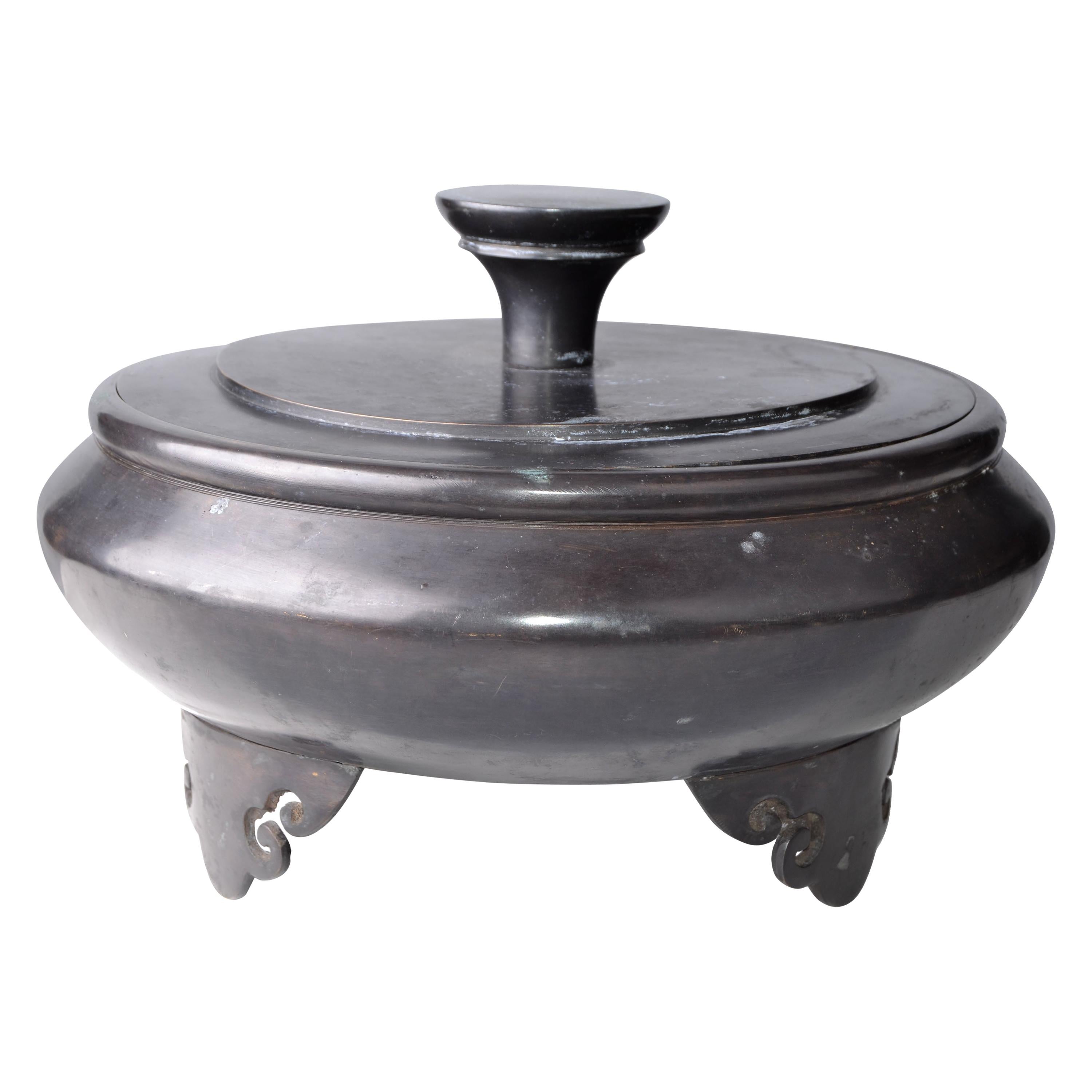 20th Century Traditional Heavy Solid Bronze Urn with Lid
