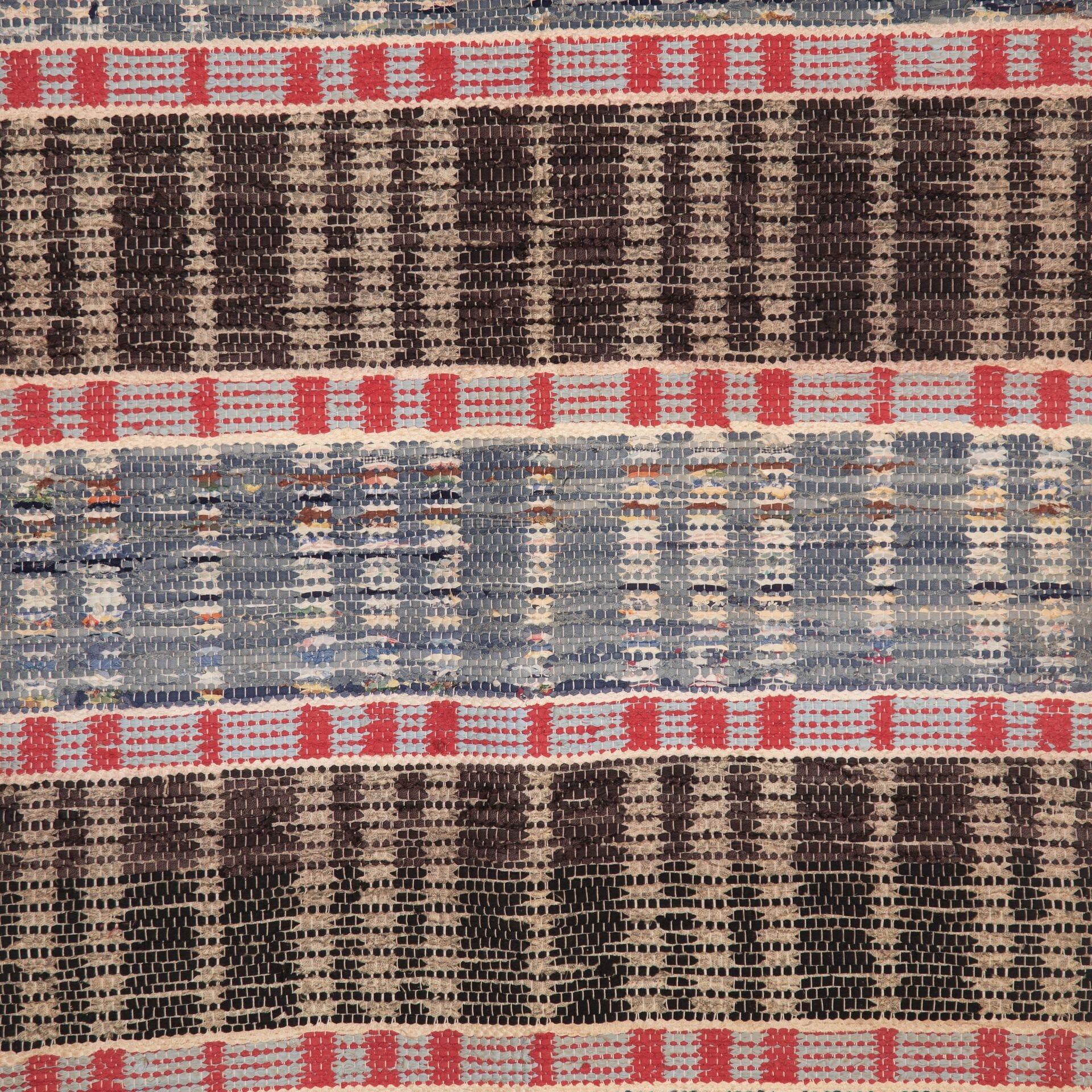 20th century traditional Swedish rug, red, blue, brown. 