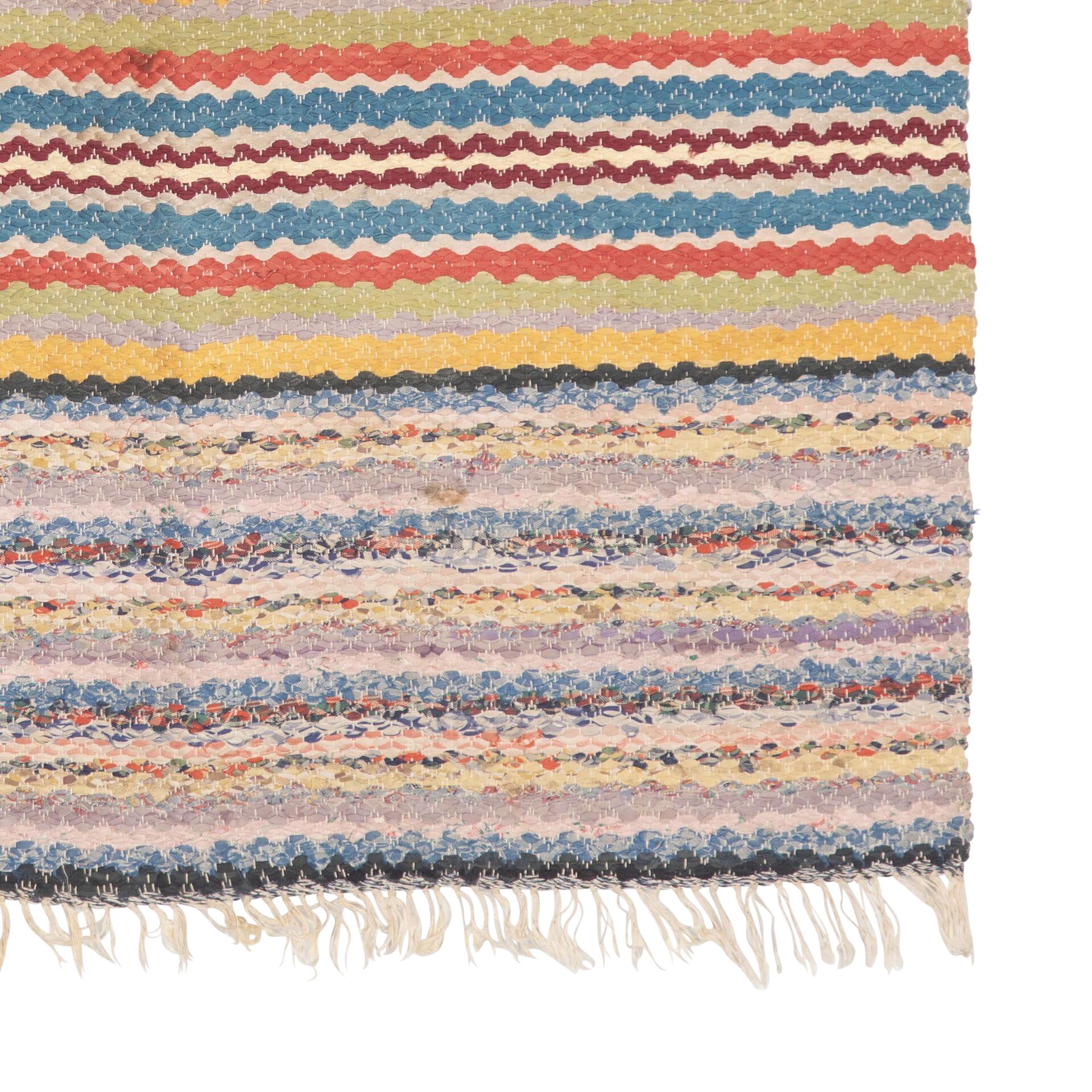 Cotton 20th Century Traditional Swedish Rug For Sale