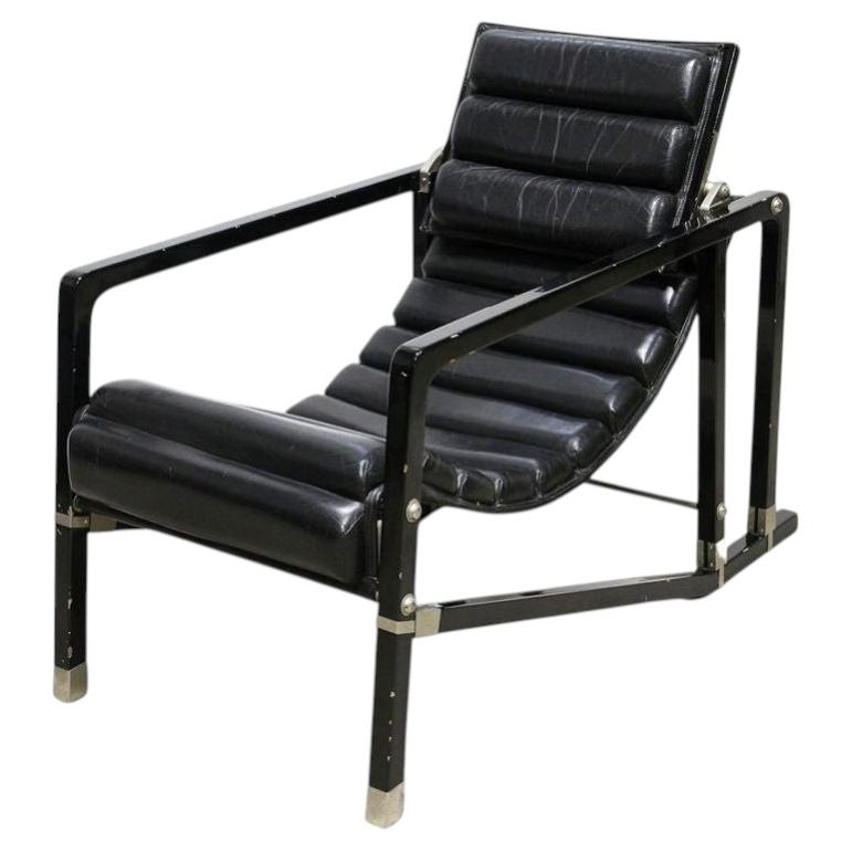 ClassiCon Black Leather Roquebrune Chair by Eileen Gray in Stock