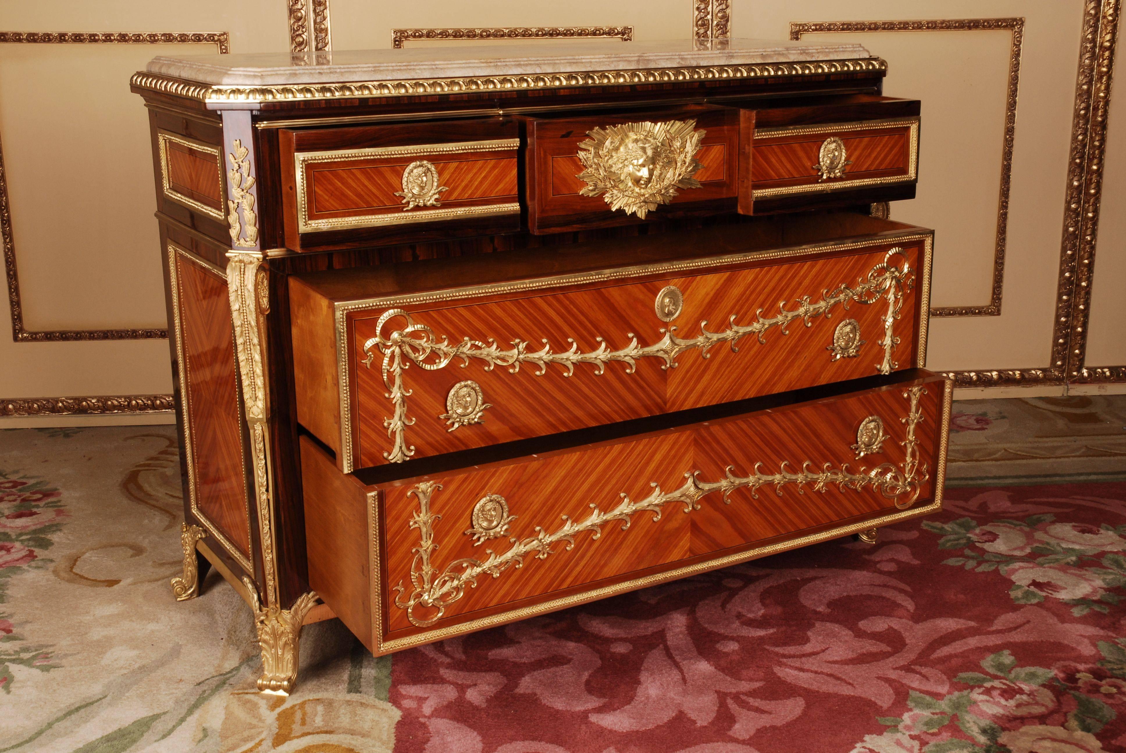 French 20th Century Transition Style Commode after Jean Henri Riesener For Sale
