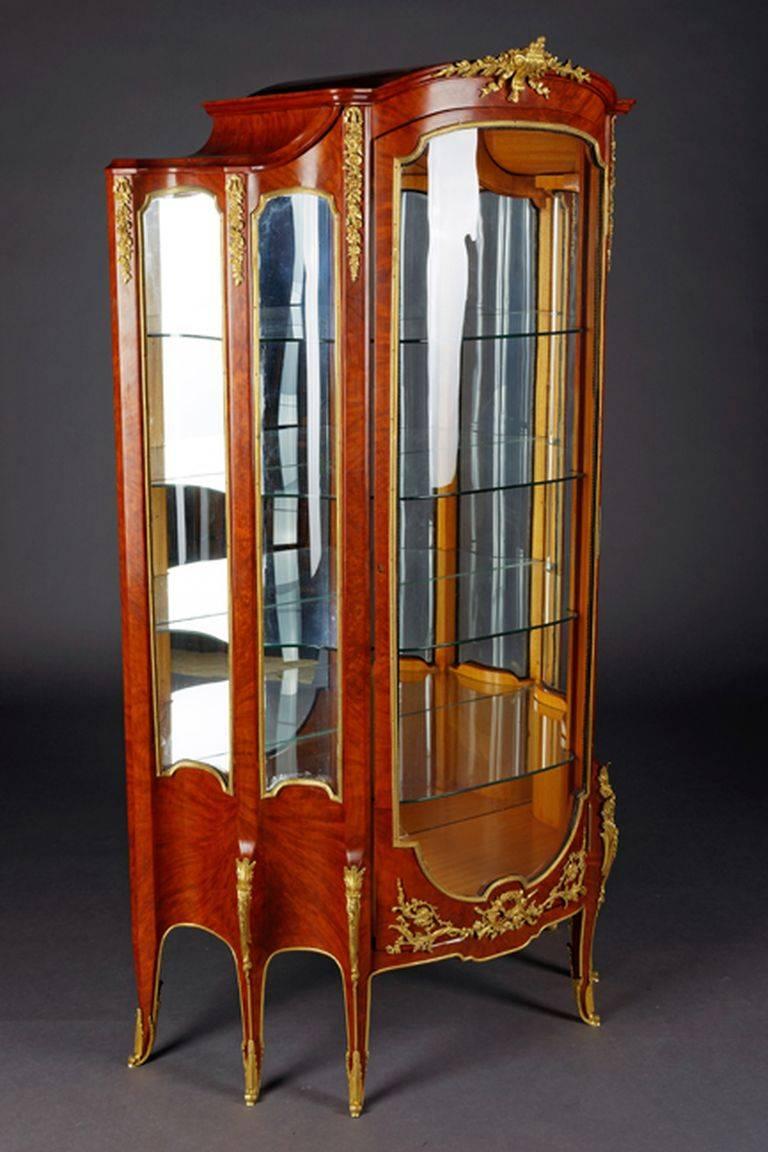 Bronze 20th Century Transition Style French Vitrine For Sale