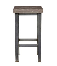 20th Century tubular steel lamp table with marble top