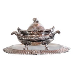 Zuppiera o centrotavola del XX secolo in argento Sterling 925 di Alcino Silversmith