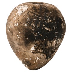 20th Century Turkish Olive Vessel, Patinated Clay, Rustic Style
