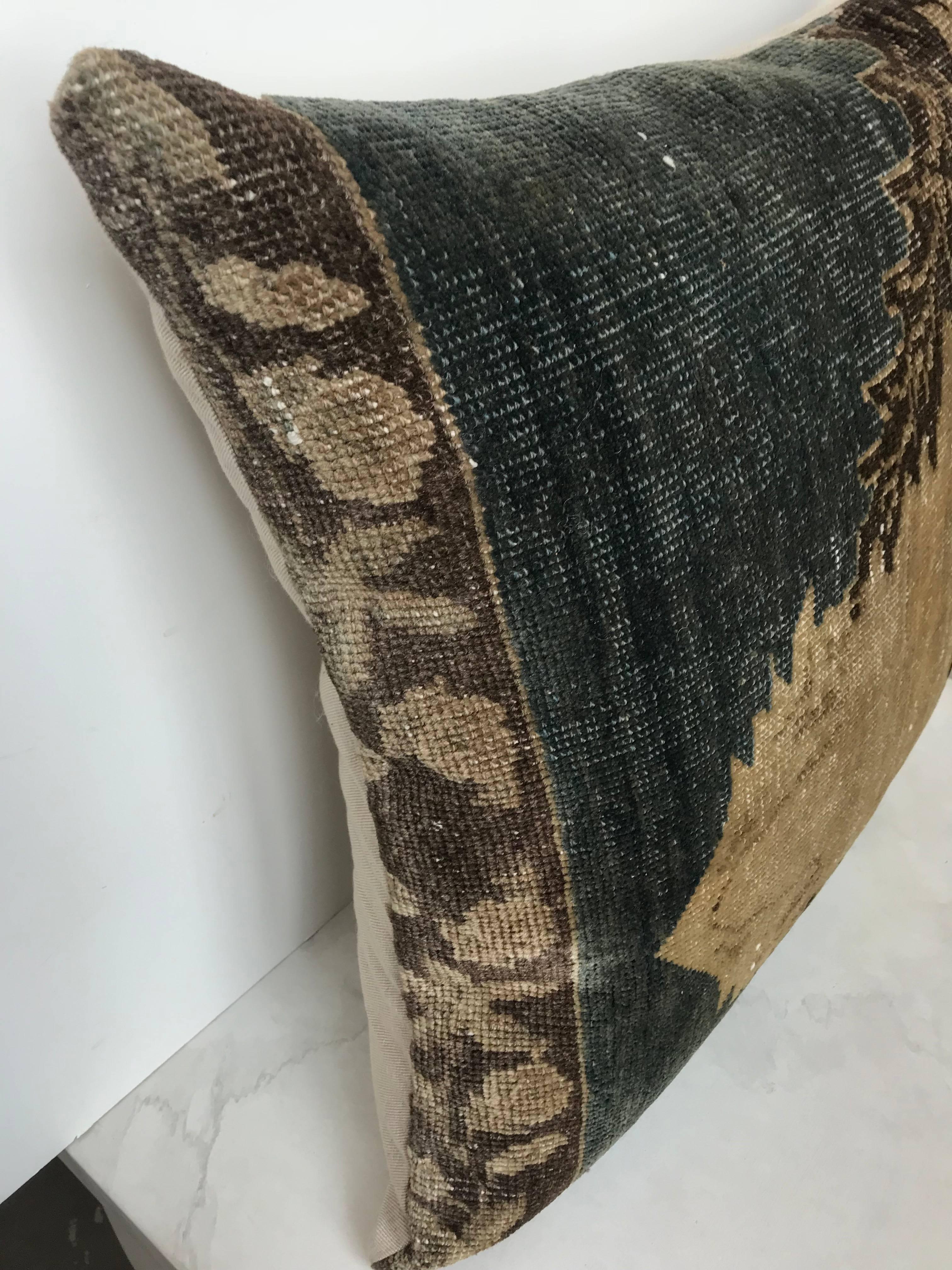 Hand-Woven 20th Century Turkish Rug Fragment Pillow