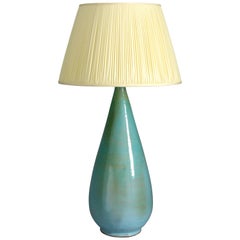20th Century Turquoise Glazed Studio Pottery Vase Lamp