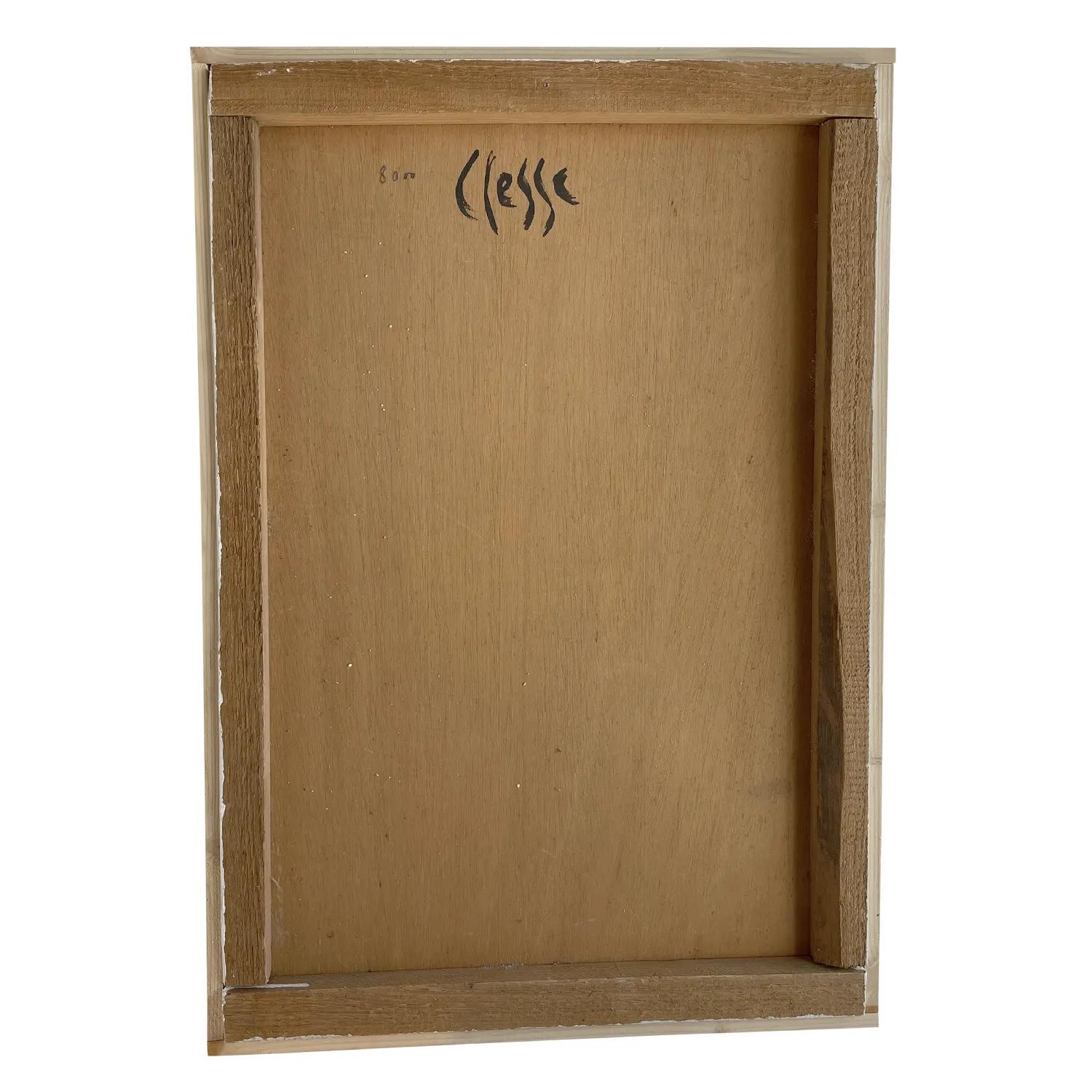 Óleo abstracto francés turquesa-verde del siglo XX de Daniel Clesse en venta 4