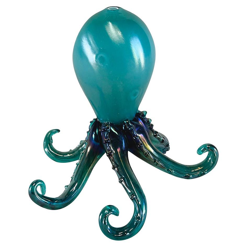 20th Century Turquoise Italian Murano Glass Octopus Sculpture by Carlo Scarpa
