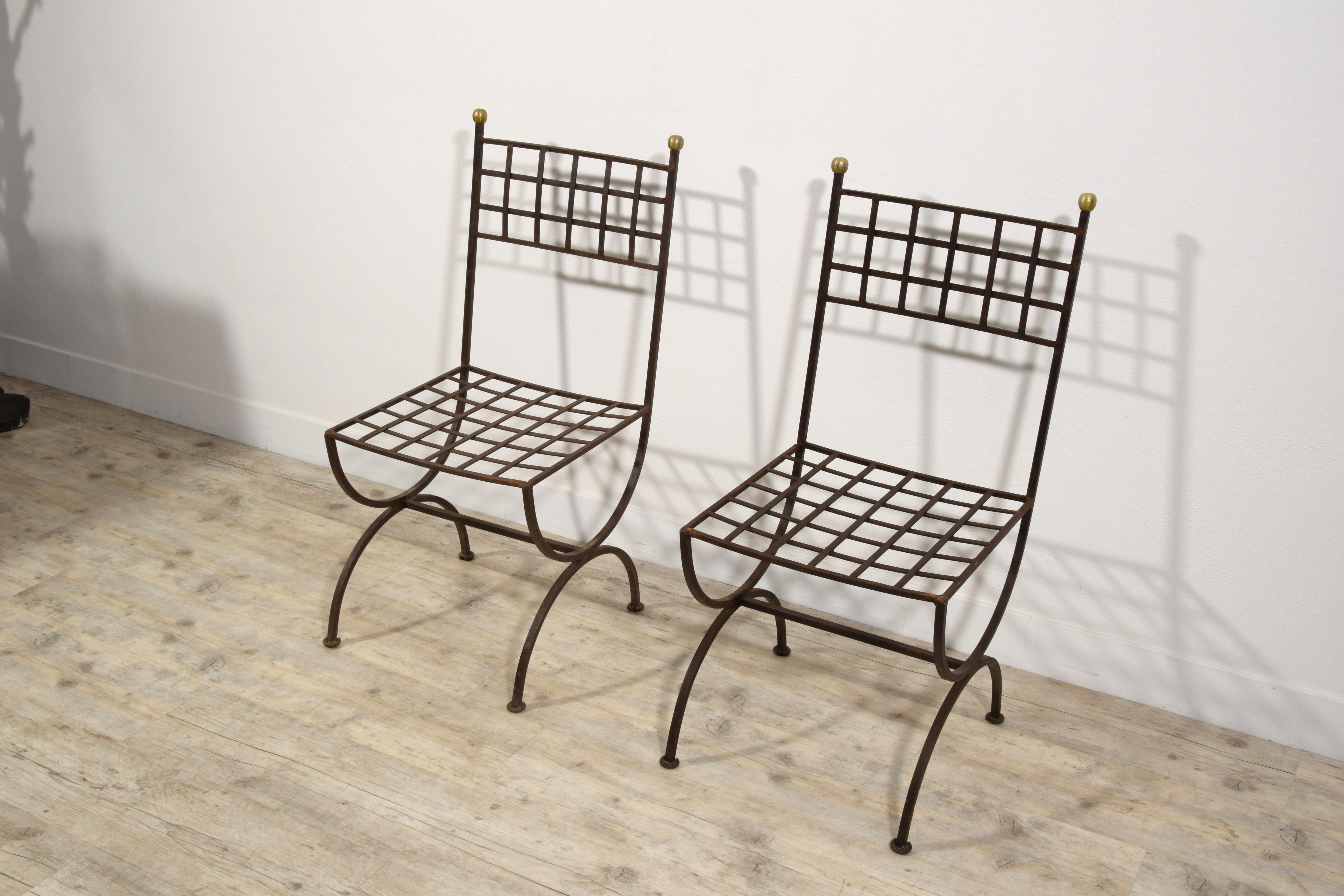 20ème siècle, Douze chaises de jardin italiennes en fer forgé en vente 12