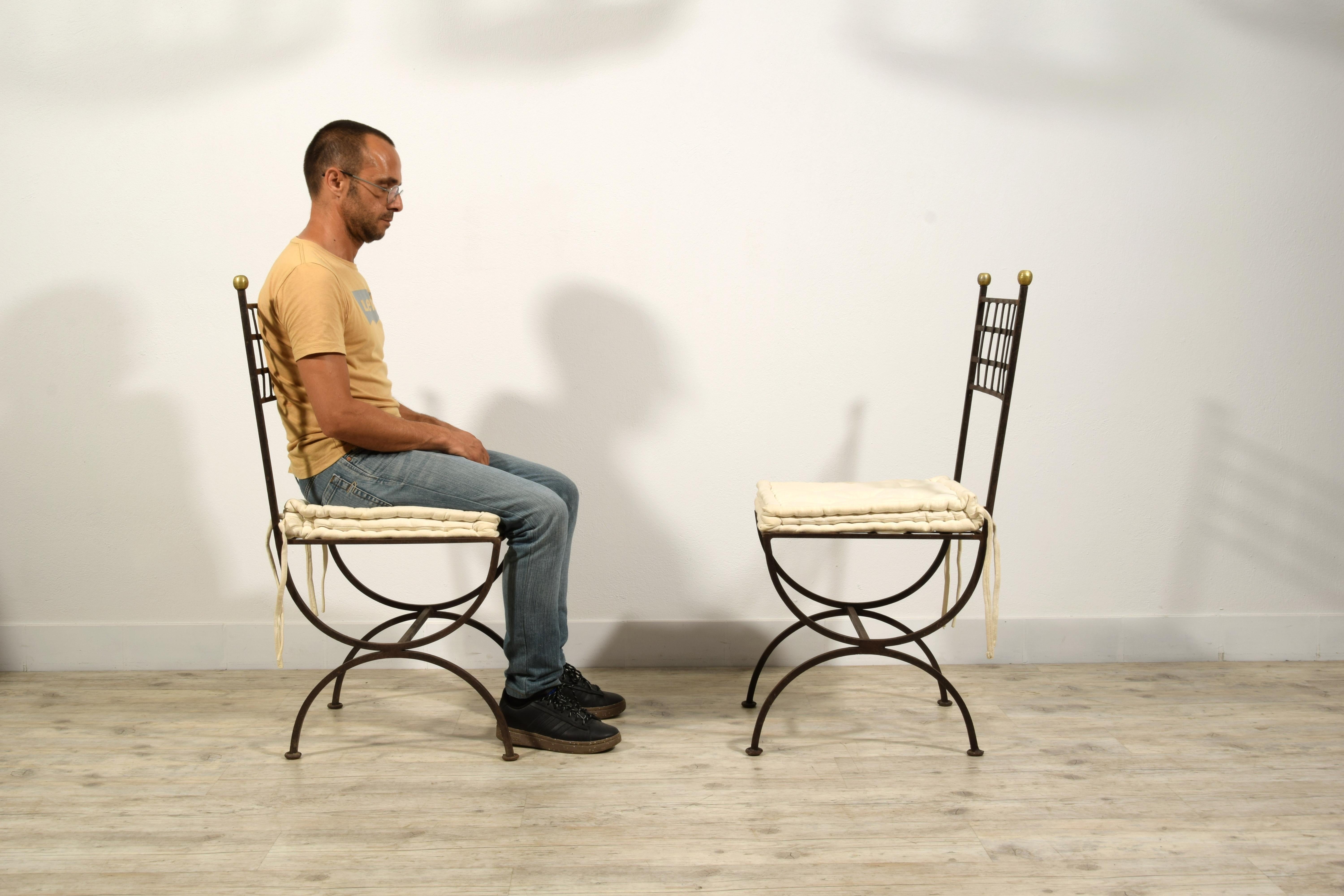 20ème siècle, Douze chaises de jardin italiennes en fer forgé en vente 15