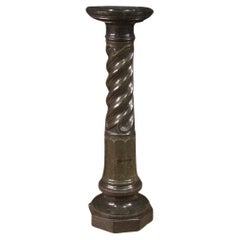 Vintage 20th Century Twisted Carved Marble Italian Column, 1960