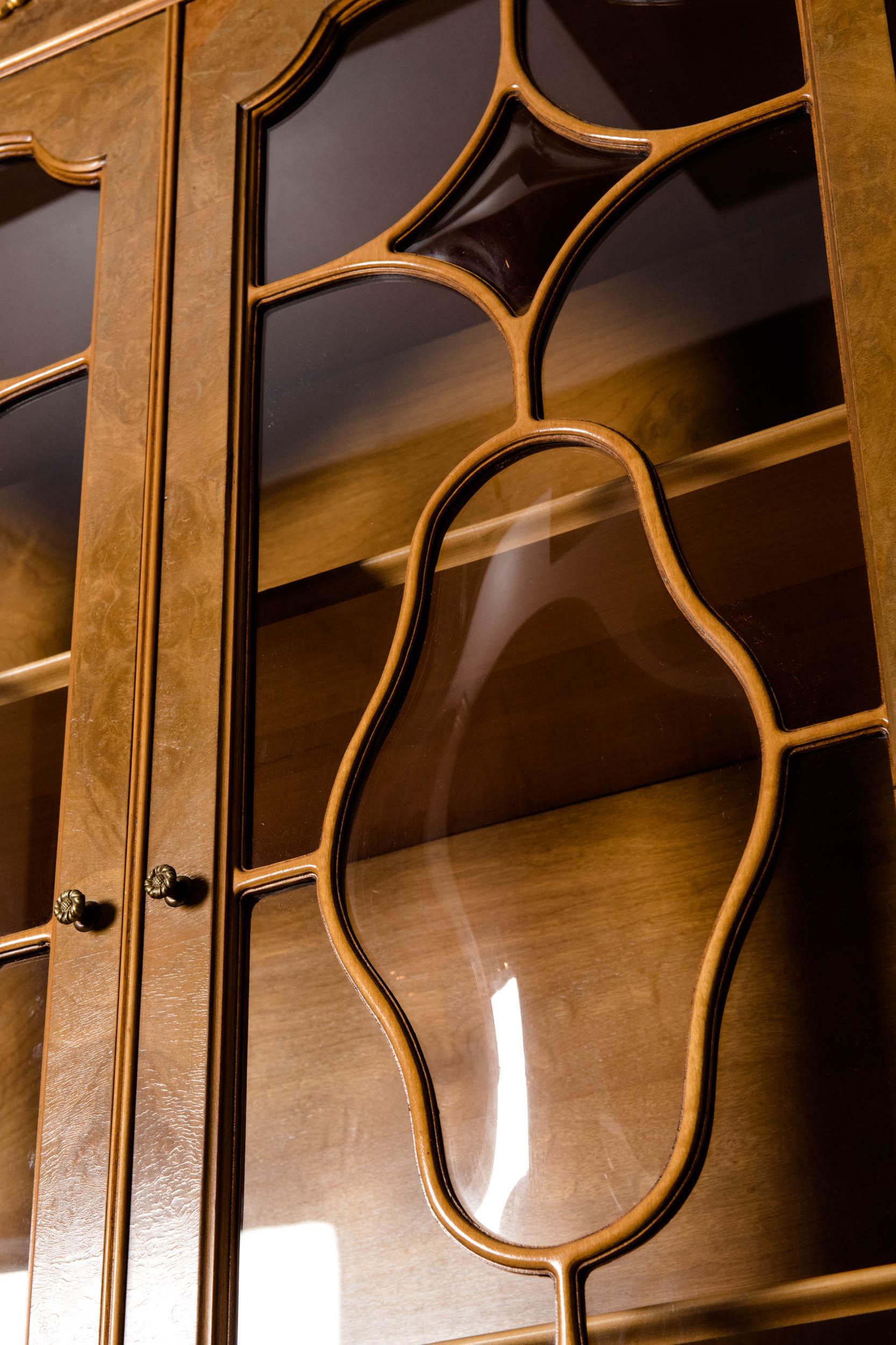 burl wood china cabinet