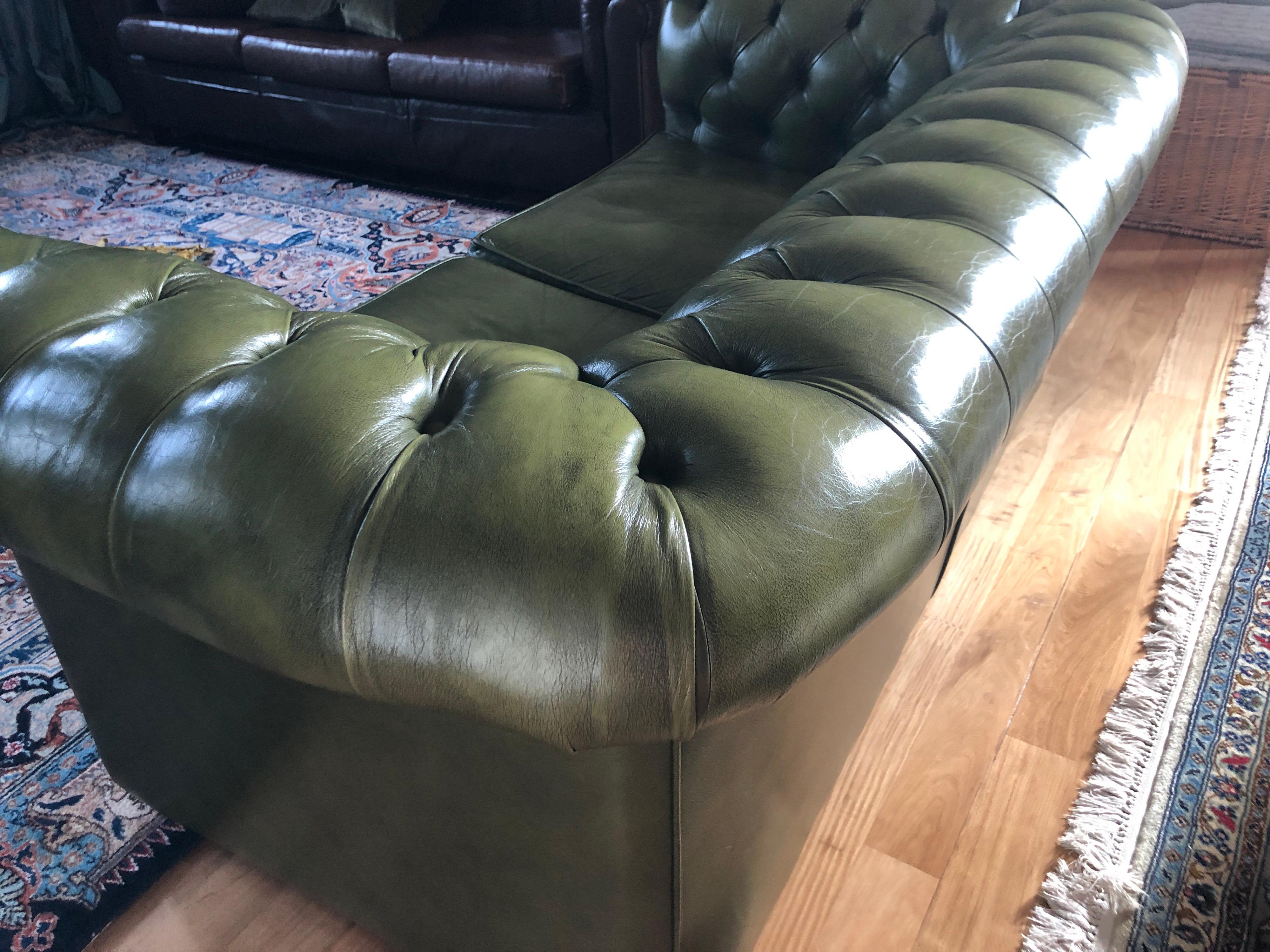 dark green leather sofas