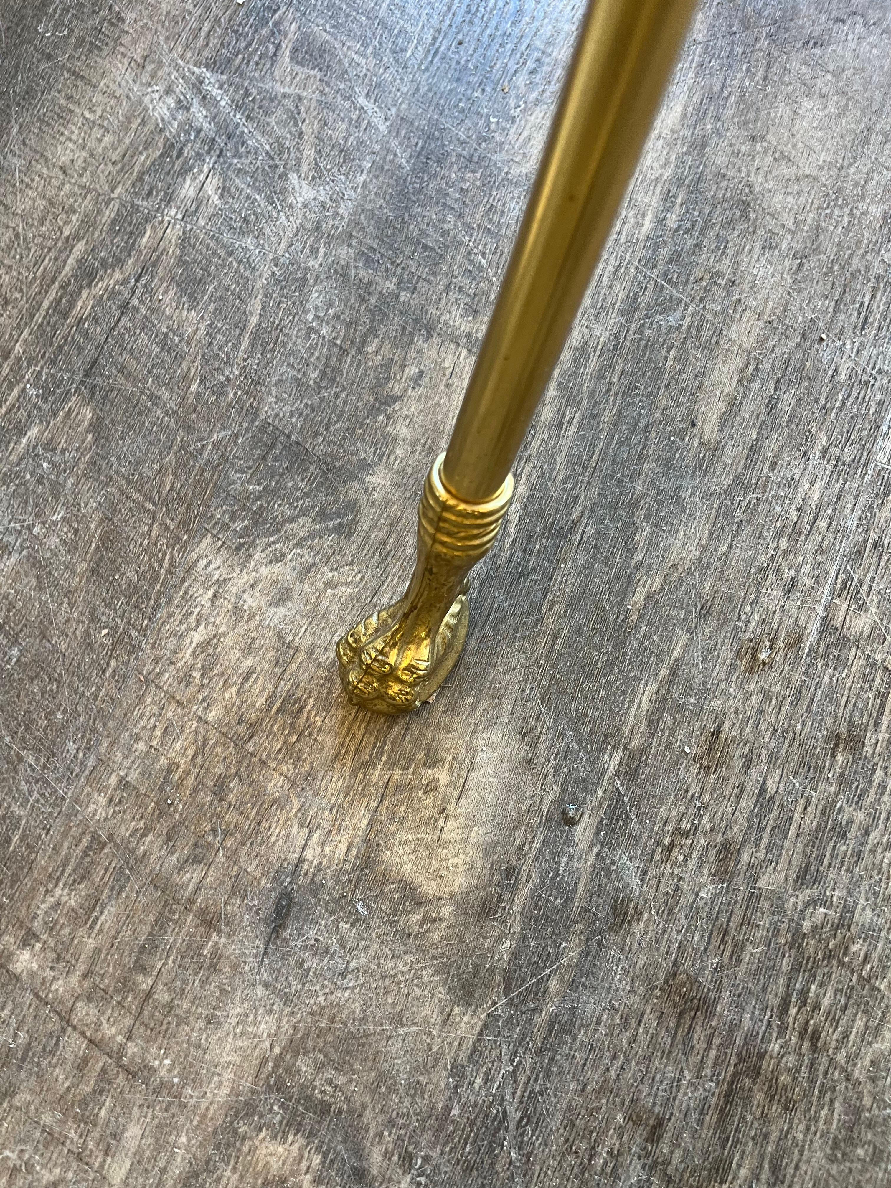 Polished 20th Century two tier  brass and glass gueridon