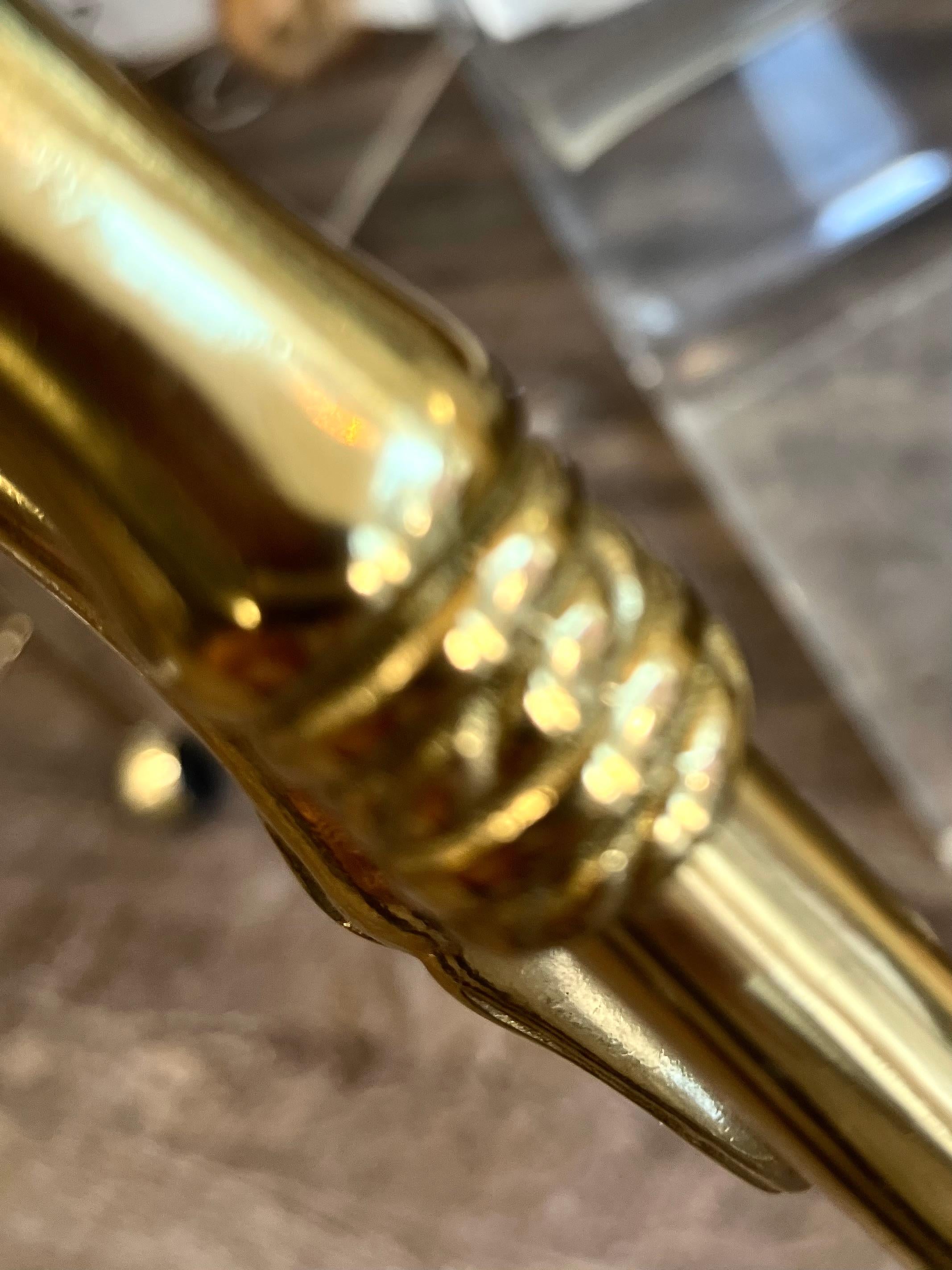 20th Century two tier  brass and glass gueridon In Good Condition In Winnetka, IL