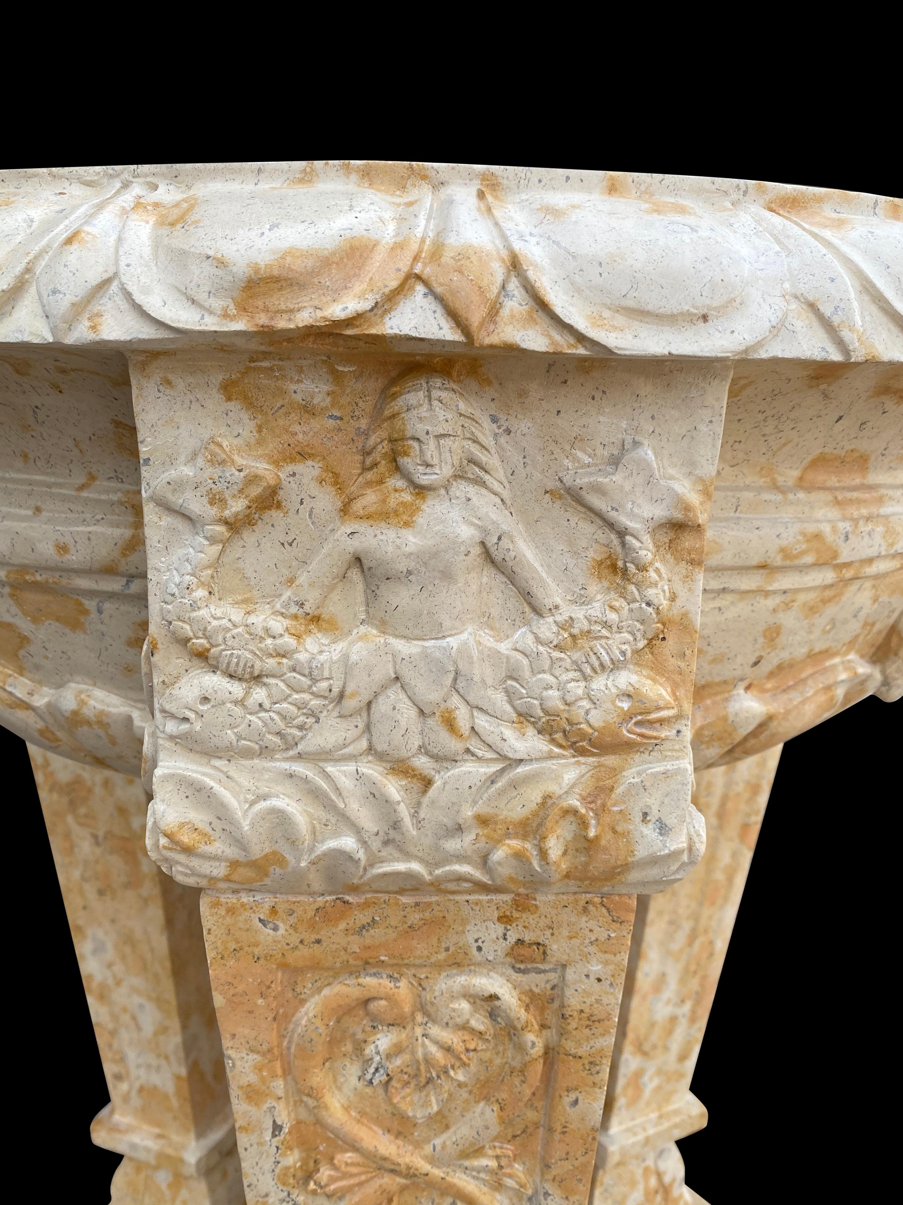 20th Century Two Toned Marble Planter/Tazzer/Bird Bath For Sale 6