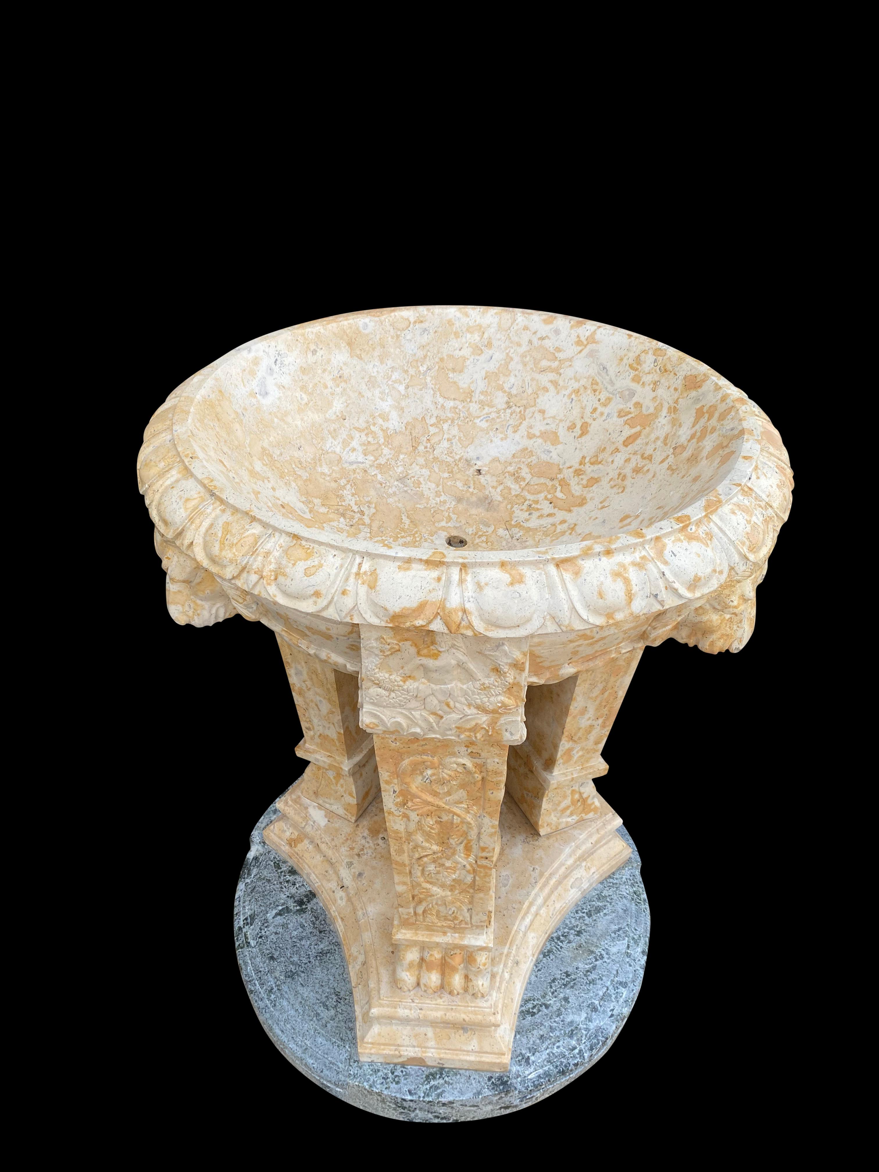 20th Century Two Toned Marble Planter/Tazzer/Bird Bath For Sale 14