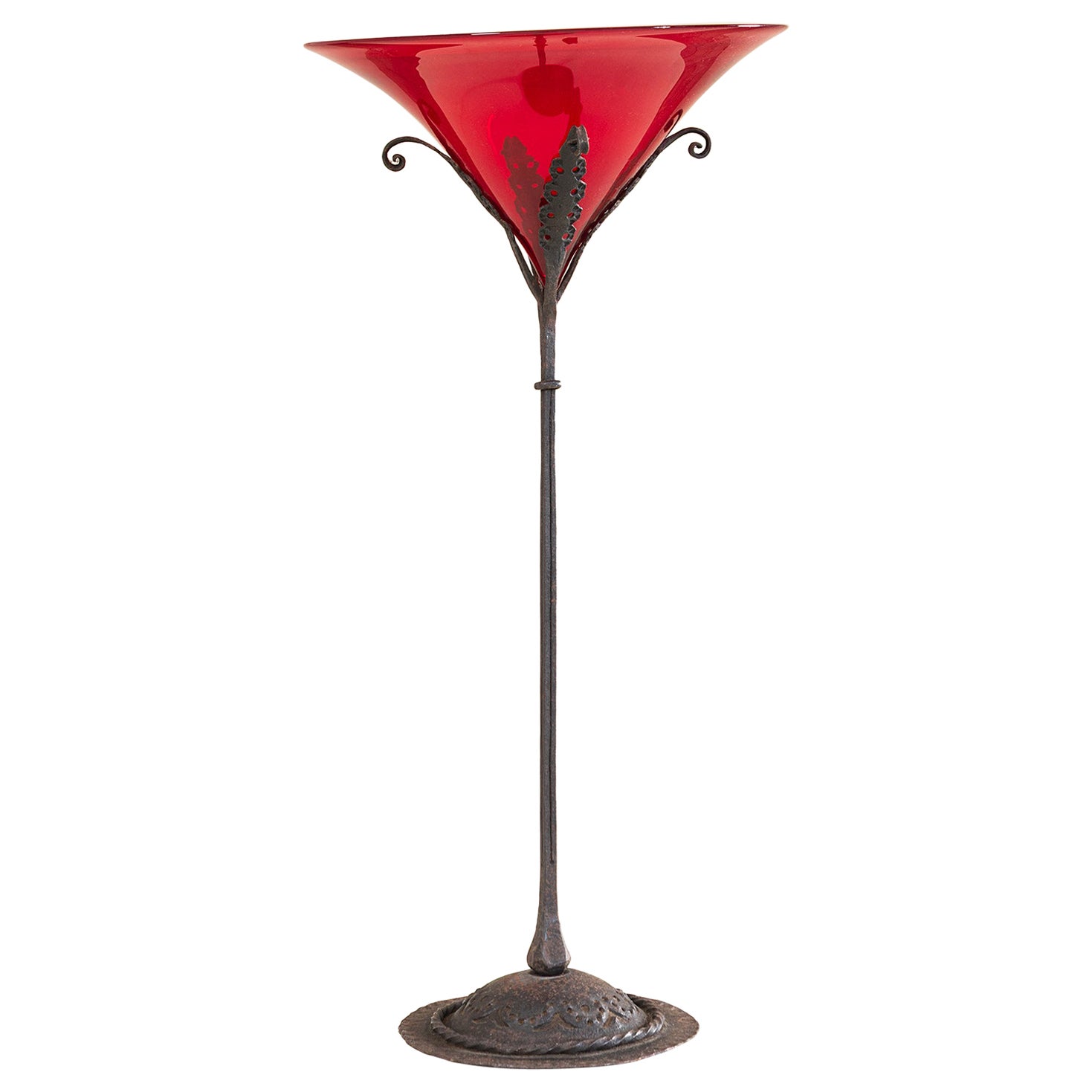20. Jahrhundert, Umberto Bellotto Vase mit Eisensockel im Angebot