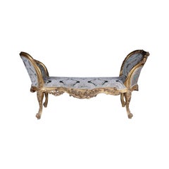 Vintage 20th Century Unique Bench /Chaiselongue Sofa in the Louis XVI Style