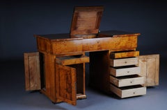 20th Century Unique Biedermeier Writing Desk, Flamed Birch