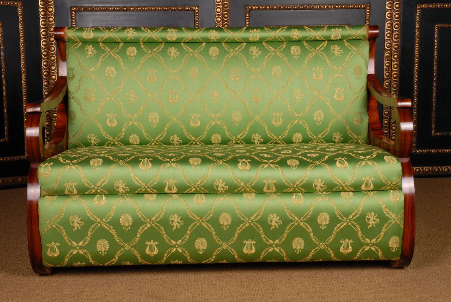 Fine canape / template by Josef Danhauser / Vienna in Biedermeier style 1825.
 solid beechwood.

The fabric cover may differ from the illustration.
It is possible to choose a different fabric pattern from our fabric palette.

Delivery time is