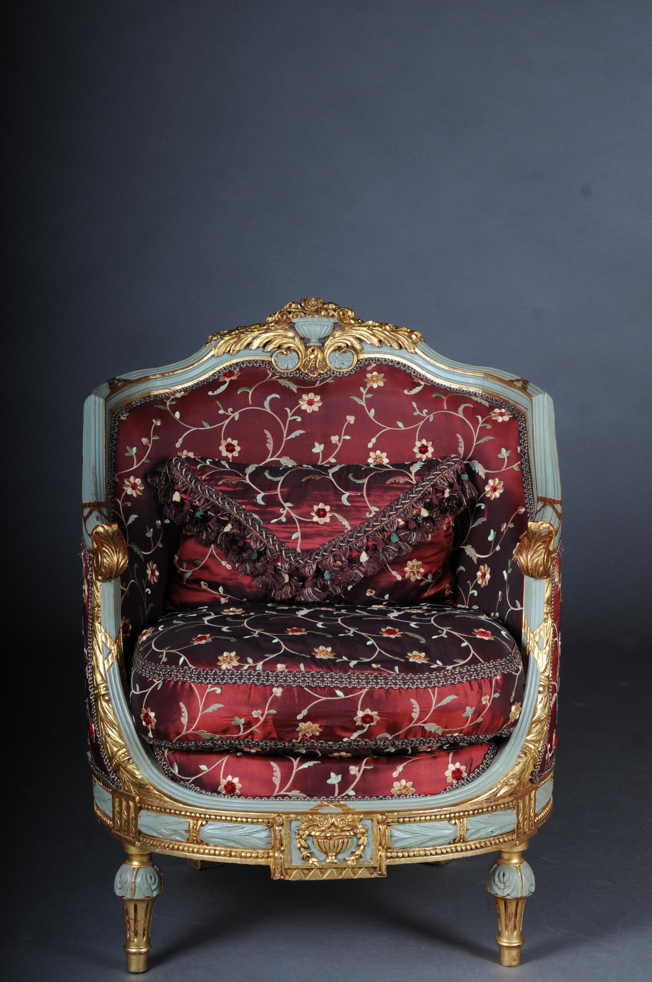 Groupe de sièges de salon français unique du 20ème siècle de style Louis XVI en vente 1