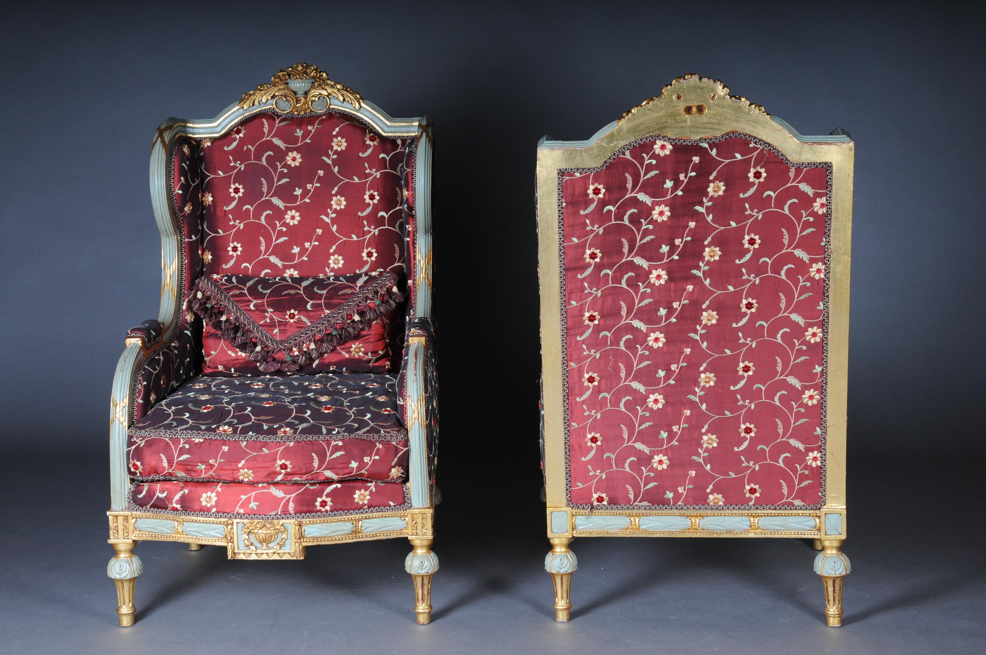 Groupe de sièges de salon français unique du 20ème siècle de style Louis XVI en vente 9