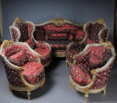 20th Century Unique French Salon Seating Group in Louis XVI Style