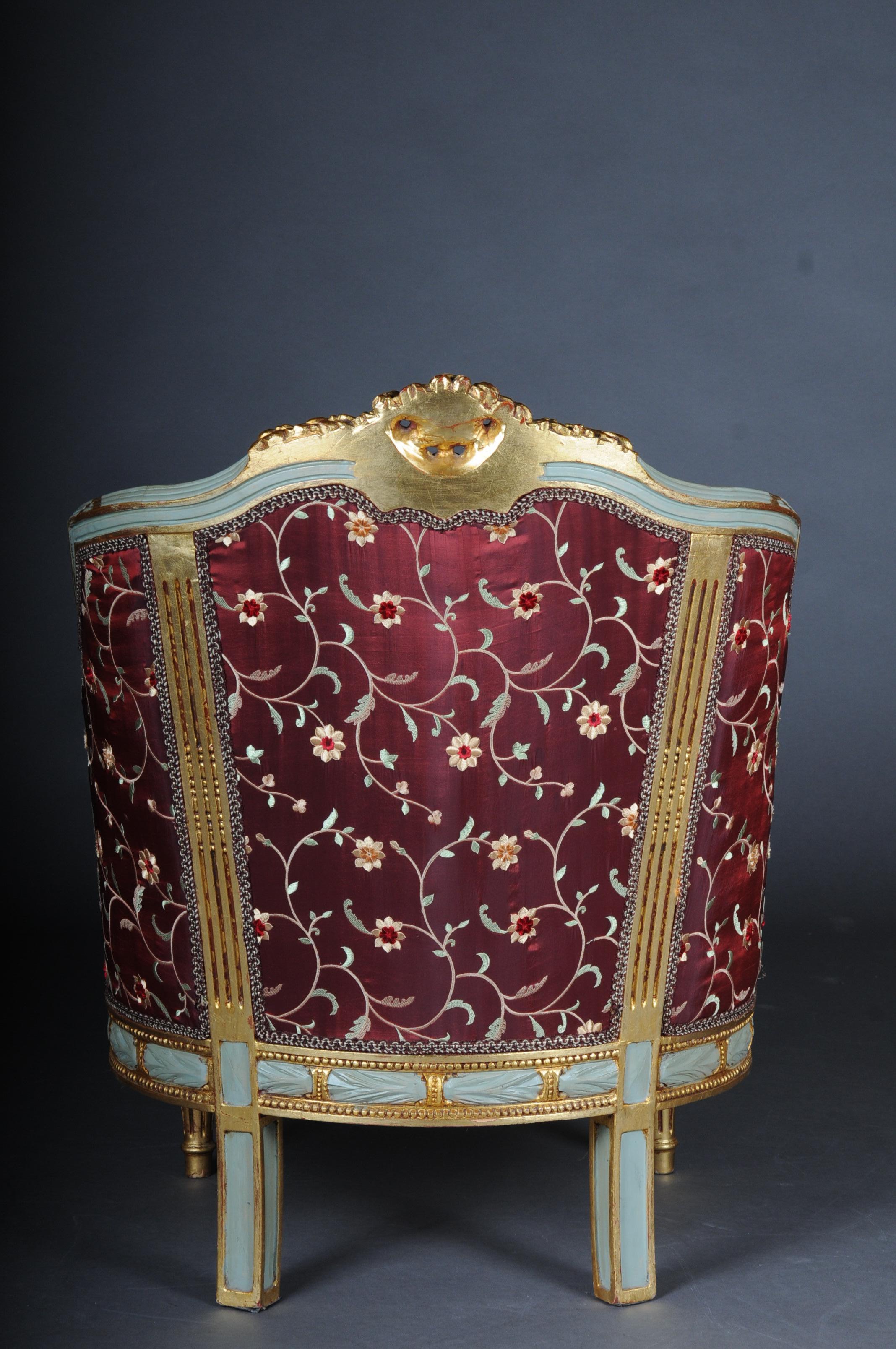 Doré Groupe de sièges de salon français unique du 20ème siècle de style Louis XVI en vente