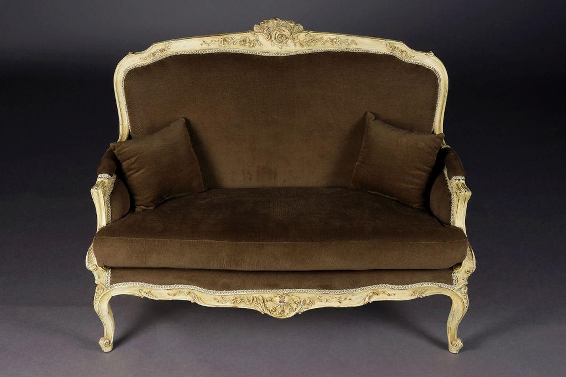 Einzigartiges französisches Sofa/Sofa aus dem 20. Jahrhundert, Louis XV.-Stil, Buchenholz (Französisch) im Angebot