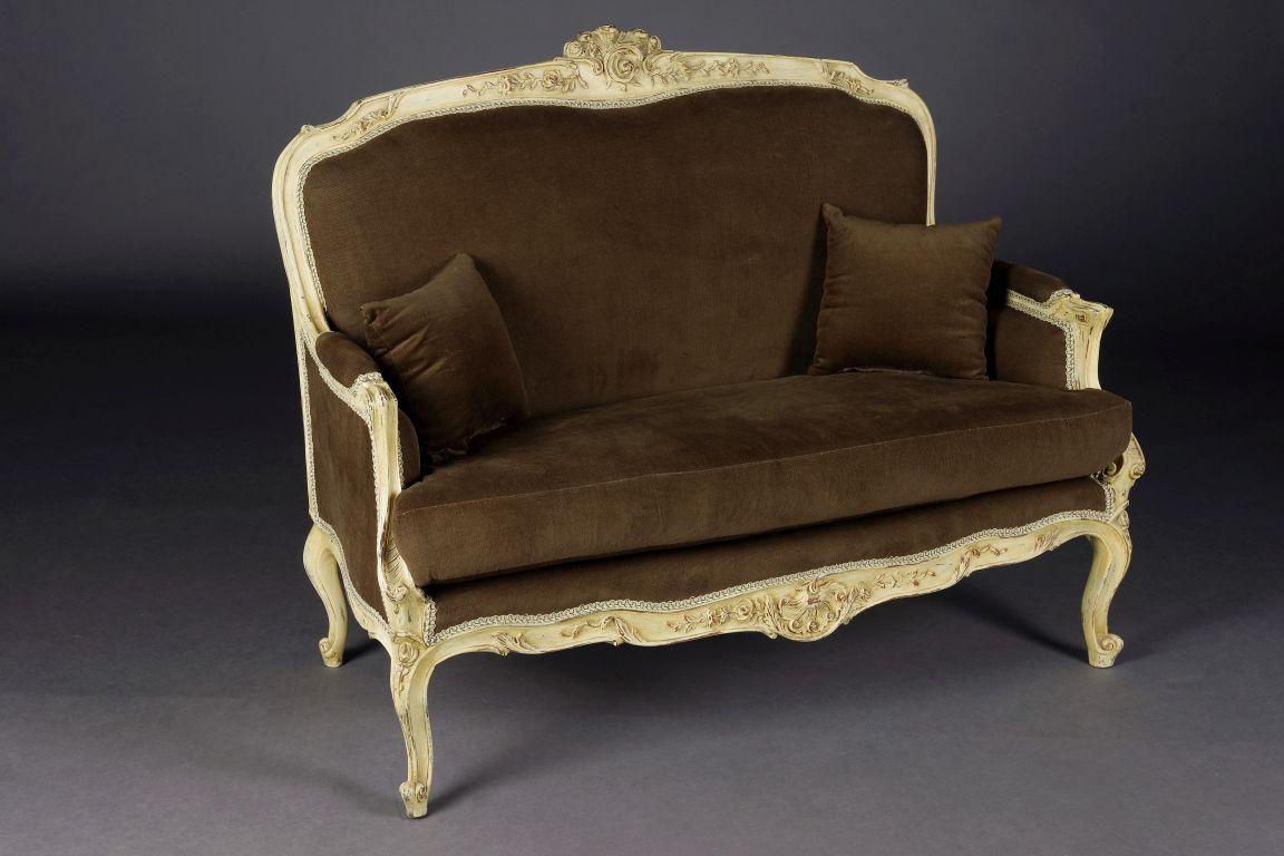 Einzigartiges französisches Sofa/Sofa aus dem 20. Jahrhundert, Louis XV.-Stil, Buchenholz (Handgeschnitzt) im Angebot