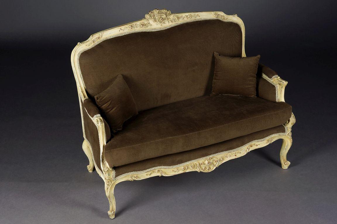 Einzigartiges französisches Sofa/Sofa aus dem 20. Jahrhundert, Louis XV.-Stil, Buchenholz im Zustand „Gut“ im Angebot in Berlin, DE