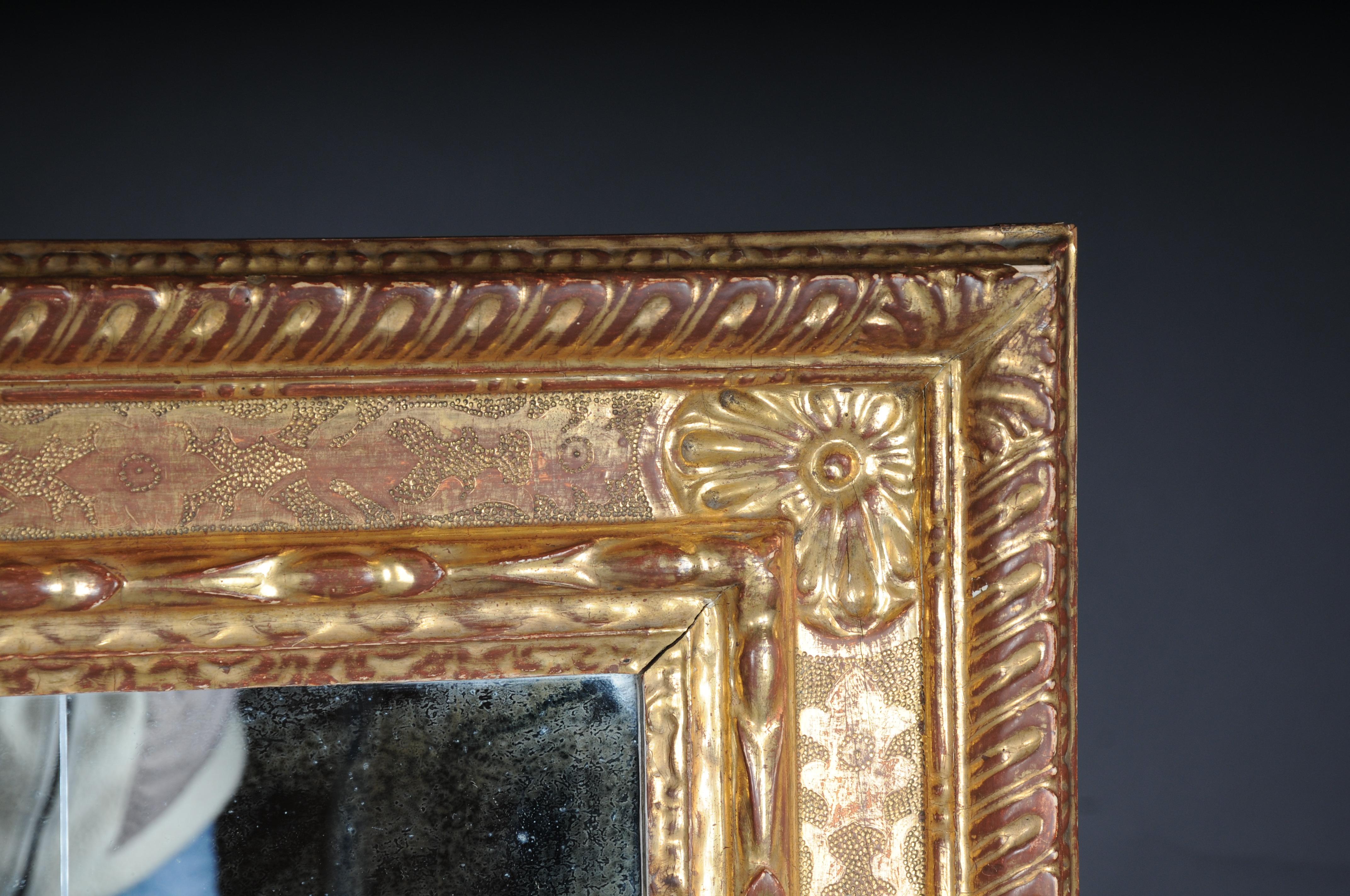 Doré 20e siècle Miroir mural antique insolite, cadre doré en vente