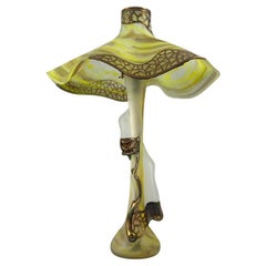 Lampe de bureau en verre d'art inhabituelle du XXe siècle de style Art nouveau