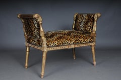20th Century Unusual Bench / Gondola in Louis XVI Style Leopard Velvet