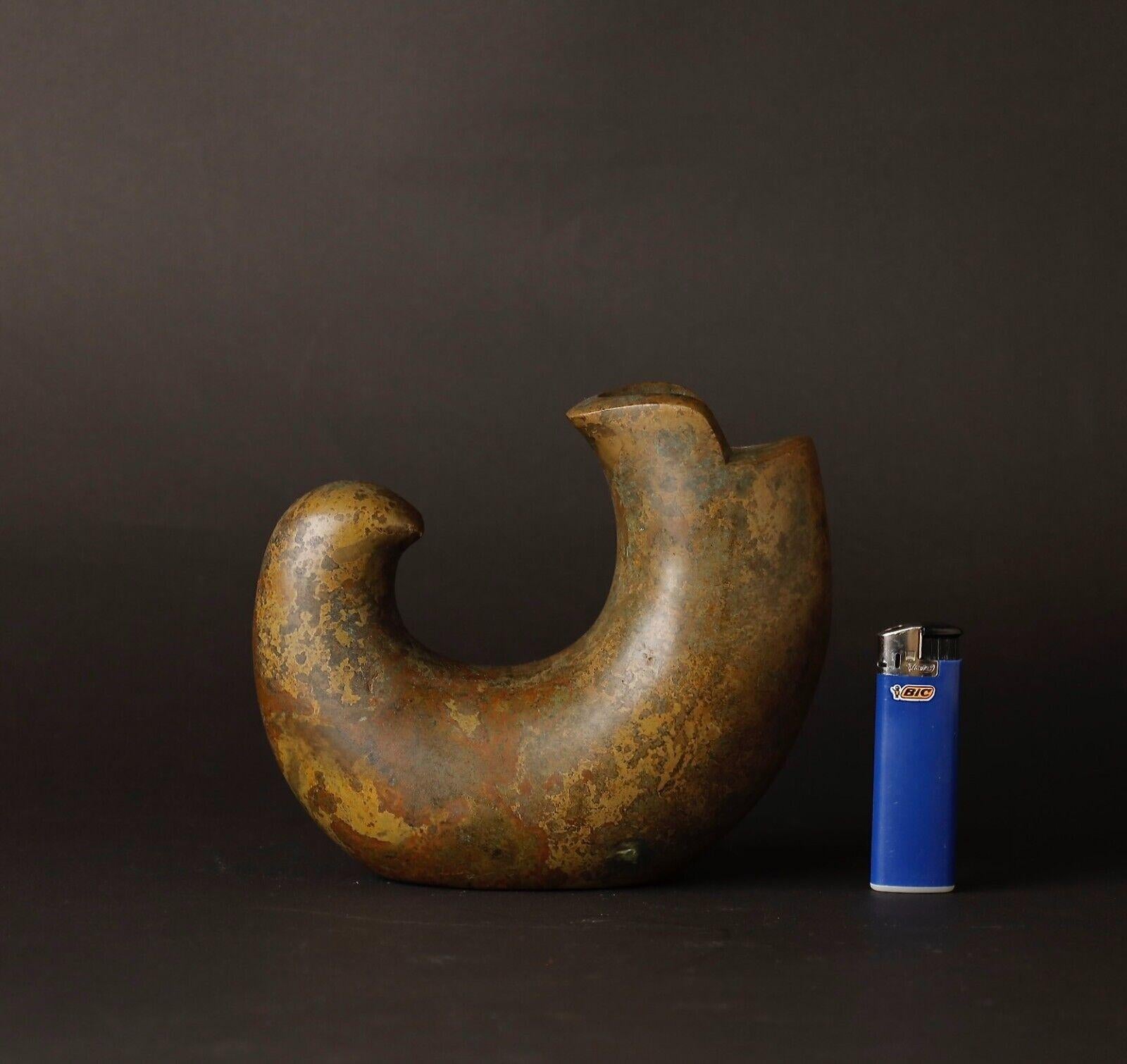 20th century unusual Bronze Vase by a Nitten Artist by Yoshida Eiji For Sale 9