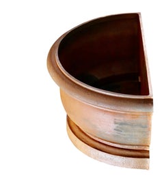 20th Century Unusual Demi-Rond Wall Fountain Cast Iron Water Bassin Set