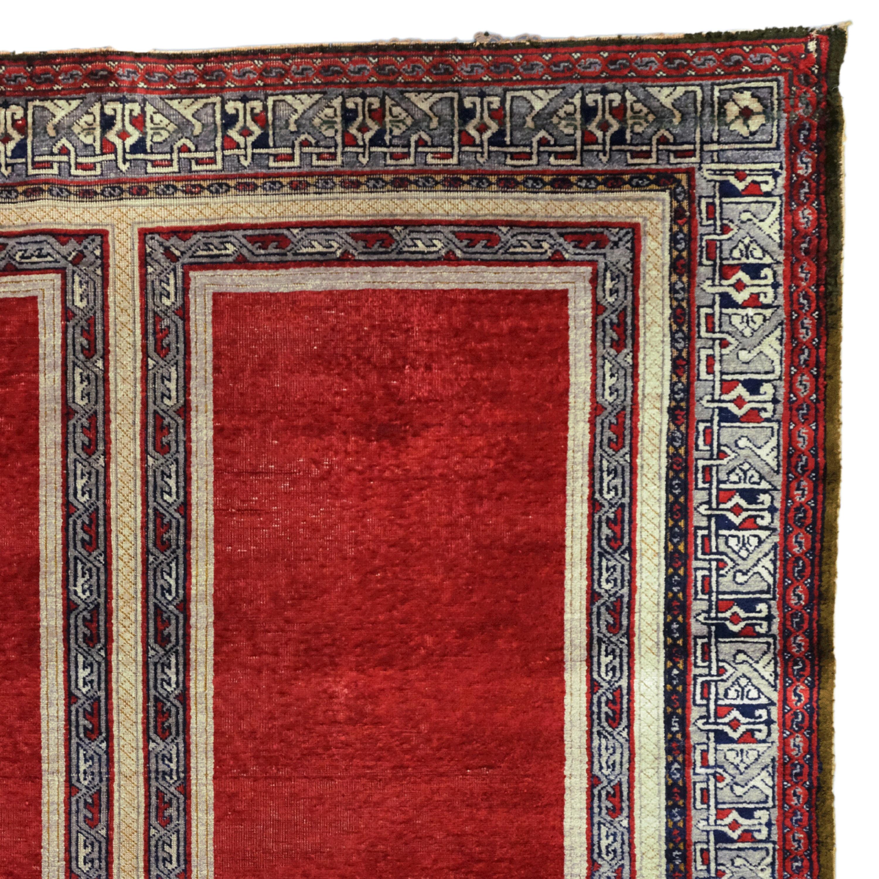 20th Century Unusual Sivas Silk Rug - Antique Anatolian Rug, Antique Silk Rug In Good Condition For Sale In Sultanahmet, 34