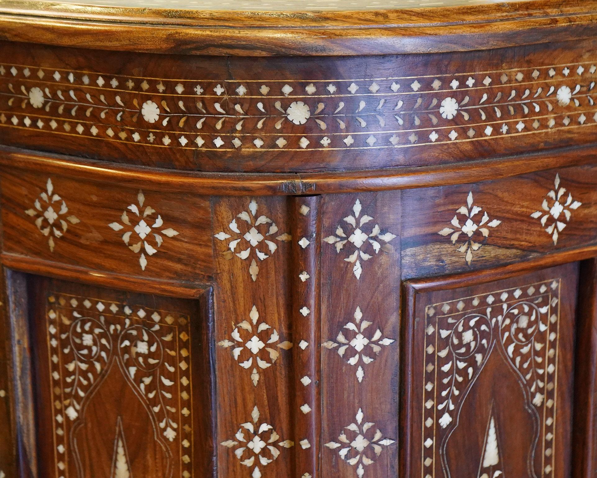 Mother-of-Pearl 20th Century Unusual Size Syrian Mother Of Pearl Inlaid Cabinet For Sale
