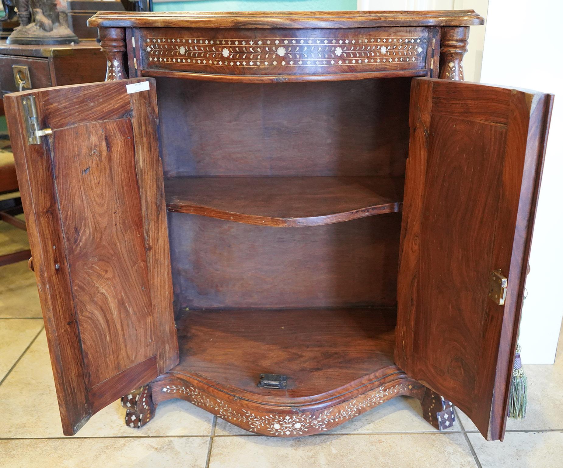 20th Century Unusual Size Syrian Mother Of Pearl Inlaid Cabinet For Sale 3