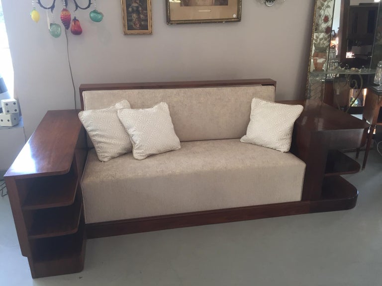 20th Century, Upholstered French Art Deco Corner Sofa at 1stDibs