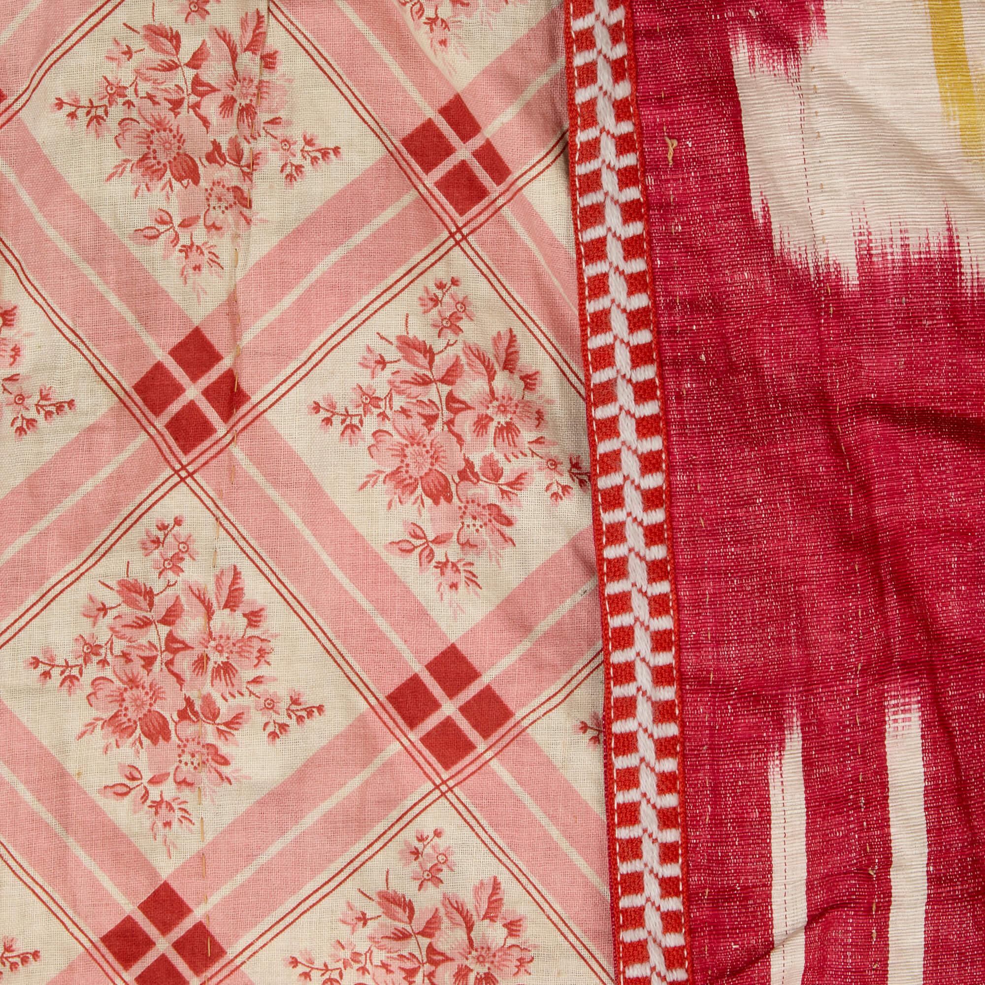 Folk Art 20th Century Uzbek Cotton and Silk Ikat Chapan Robe For Sale