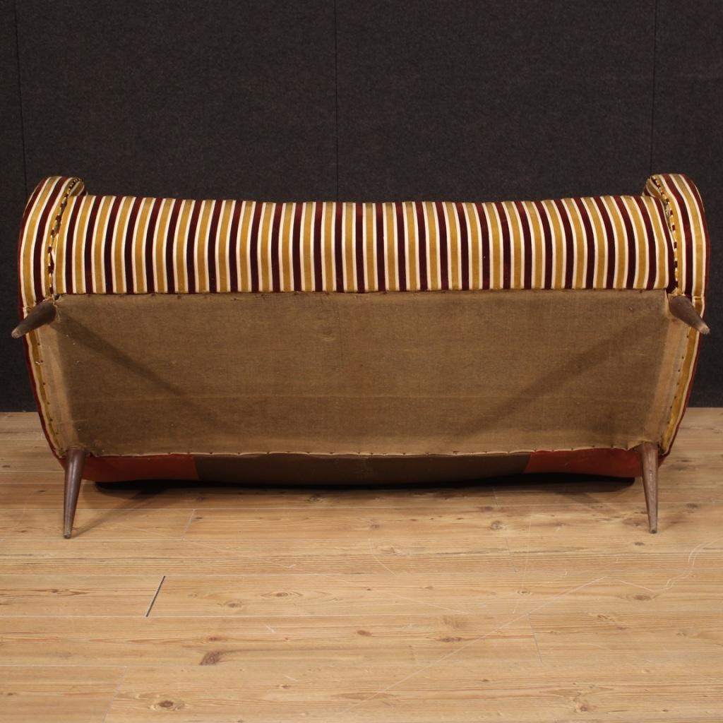 20th Century Velvet and Fabric Italian Design Zanuso Style Sofa, 1960 7