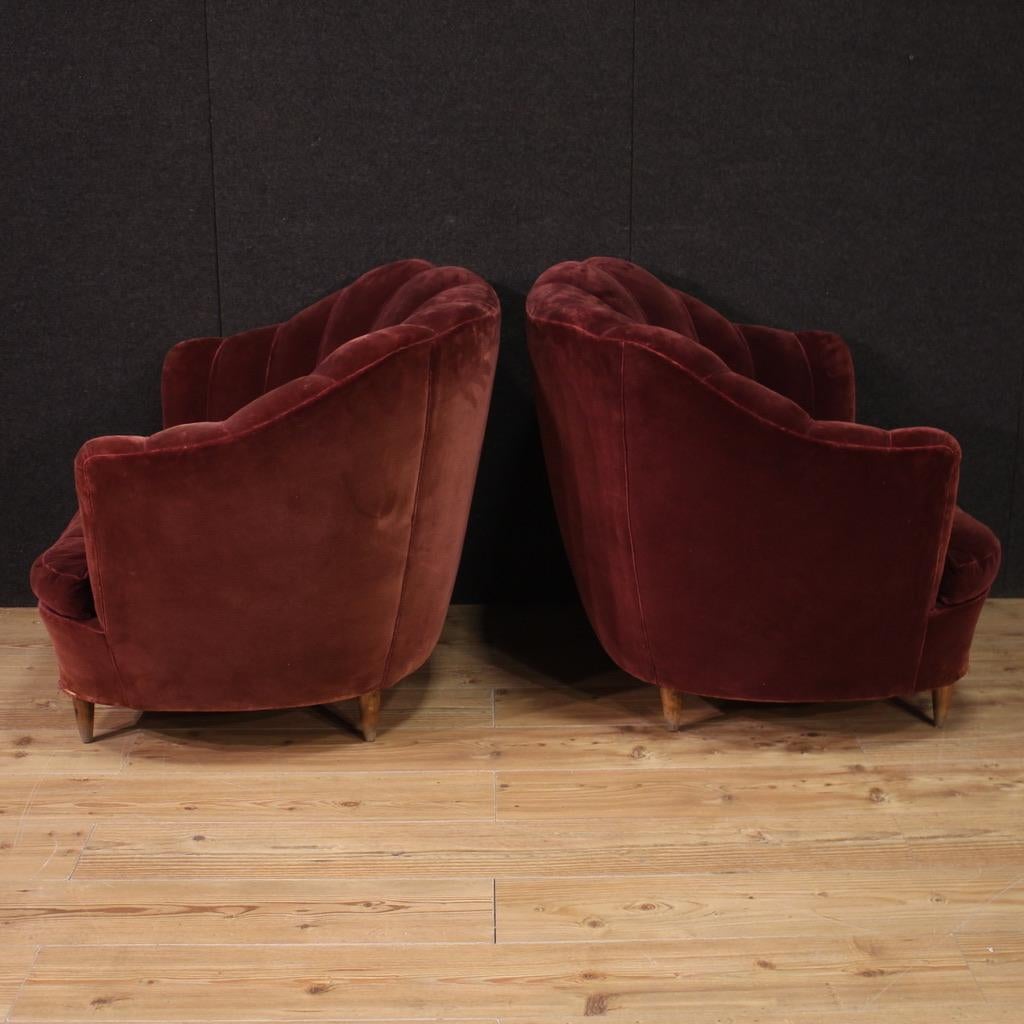 20th Century Velvet Italian Home & Garden design by Gio Ponti Living Room Set For Sale 3