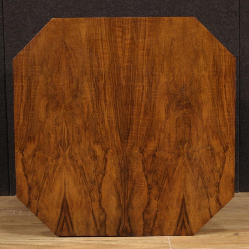 20th Century Veneered Walnut Wood Italian Design Coffee Table, 1960s For Sale 7