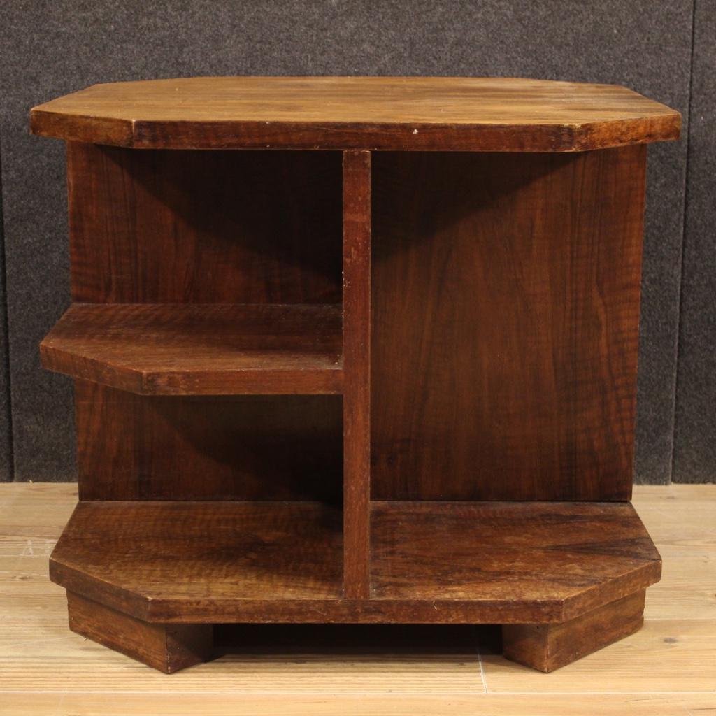 Mid-20th Century 20th Century Veneered Walnut Wood Italian Design Coffee Table, 1960 For Sale