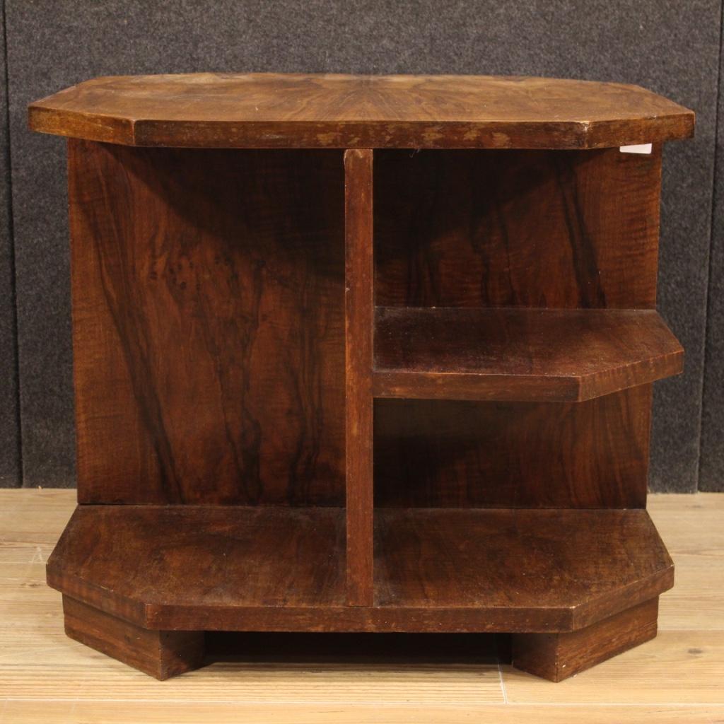 20th Century Veneered Walnut Wood Italian Design Coffee Table, 1960 For Sale 5