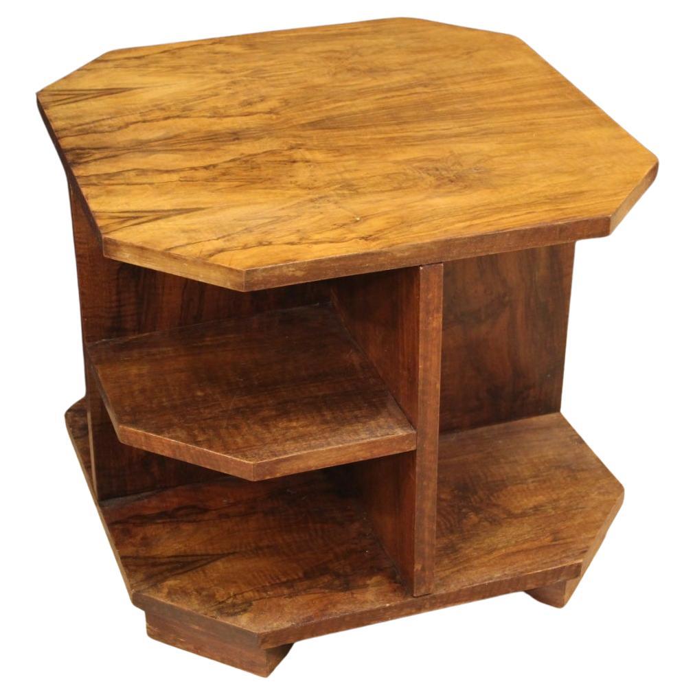 20th Century Veneered Walnut Wood Italian Design Coffee Table, 1960 For Sale