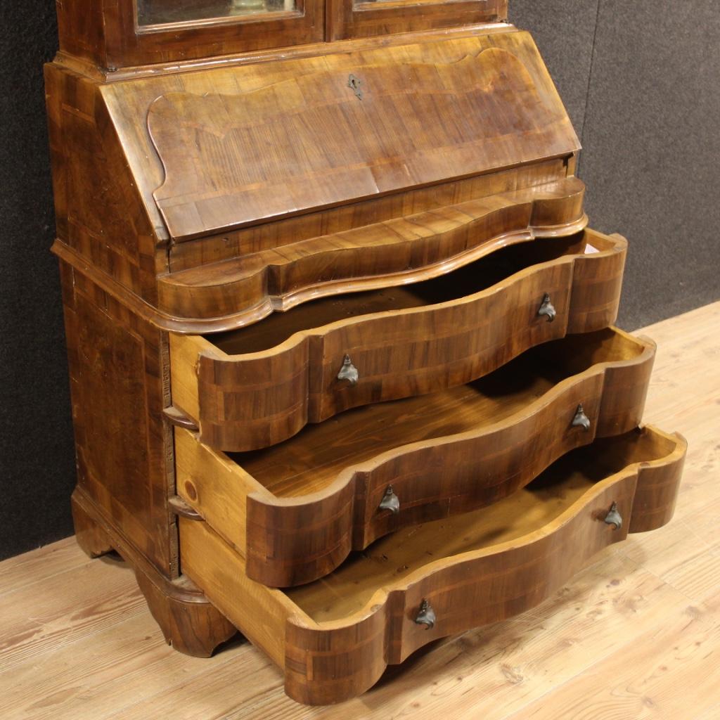 20th Century Veneered Wood Italian Trumeau Secrétaire Desk, 1950s For Sale 6